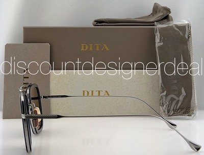 DITA Flight 006 Sunglasses Silver Titanium Blue Mirror Lens 52mm