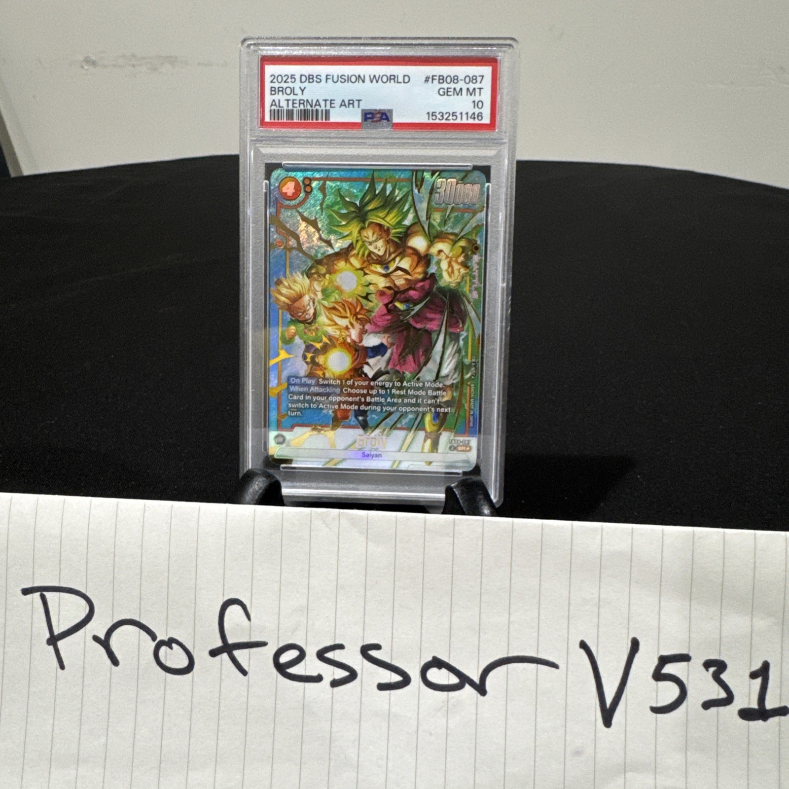 Dragon Ball Broly Saiyan's Pride FB08-087 Alternate Art PSA 10 Gem Mint view 1