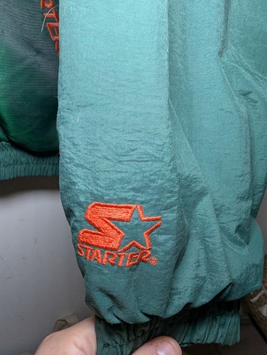 STARTER 90s Purple Green Nylon Jacket Men's L Rare Vintage Embroidery - Picture 10 of 13