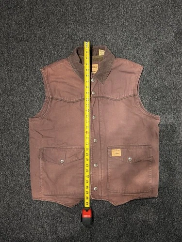Powder River Outfitters Panhandle Slim Sherpa Lined Canvas Vest Mens L Faded... image 12