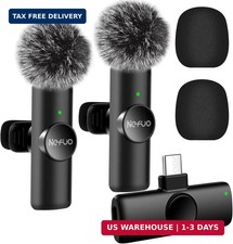 Professional Wireless Microphone for iPhone, Android, 2pcs Type C Wireless Micro