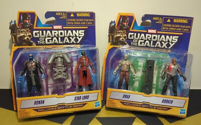 Guardians of the Galaxy Action Figure Lot, Drax, Korath, Ronan, Star-Lord, New