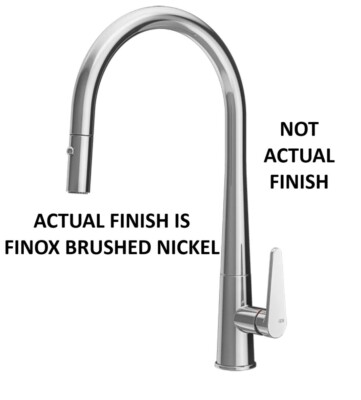 BRAND NEW IN BOX!!  FINOX BRUSHED NICKEL KITCHEN FAUCET WITH SPRAYER BY GESSI