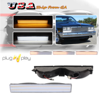 For 82-87 El Camino Malibu Caballero Clear Switchback LED Parking Signal Lights