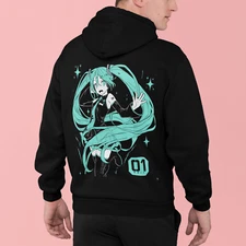 Hatsune Miku Hoodie Anime Girl Kawaii Project Diva Vocaloid Sweatshirt All Size