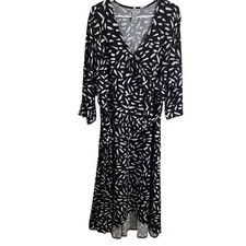 Catherines Women's V-Neck Faux Wrap Midi Dress Size 2X
