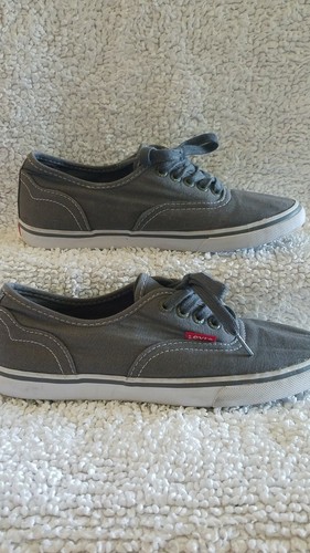 LEVIS Gray Canvas Lace Up 8M Sneakers 