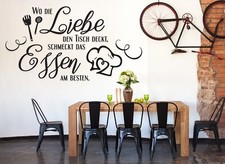 Wandtattoo küchensprüche Wandtattoo Wo die Liebe den Tisch deckt Küche Essen a25