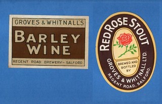 Beer Labels UK Groves & Whitnall Salford 2 different #331