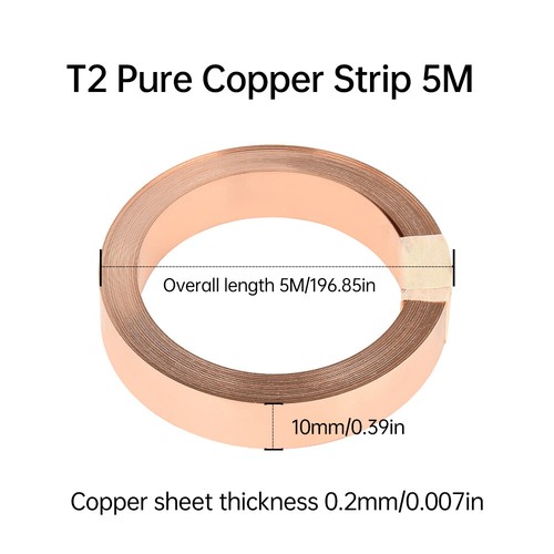Flexible Pure Copper T2 Cu Metal Sheet Roll Foil Plate Strip 0.15mm/0.2mm Thickn - Picture 26 of 36