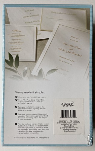 Invitation Kit 50 Printable Wedding/Engagement Embossed Silver Hearts On White - Picture 2 of 2