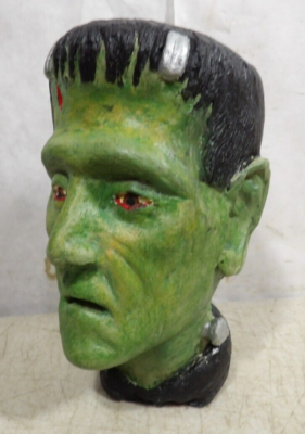 Vintage Solid Chalkware Plaster Frankenstein Monster Head 1 of A