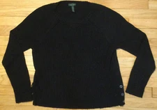 Women's LRL Ralph Lauren sweater L black ladies angora 