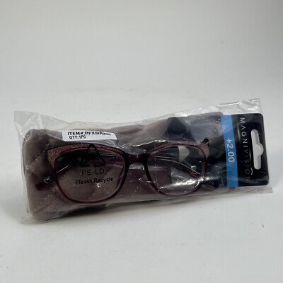Magnivision Foster Grant +2,00 Lesebrille + Etui Simona Damen - Rose