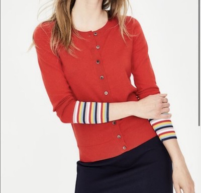 New Boden Red Striped Cassandra Wool 