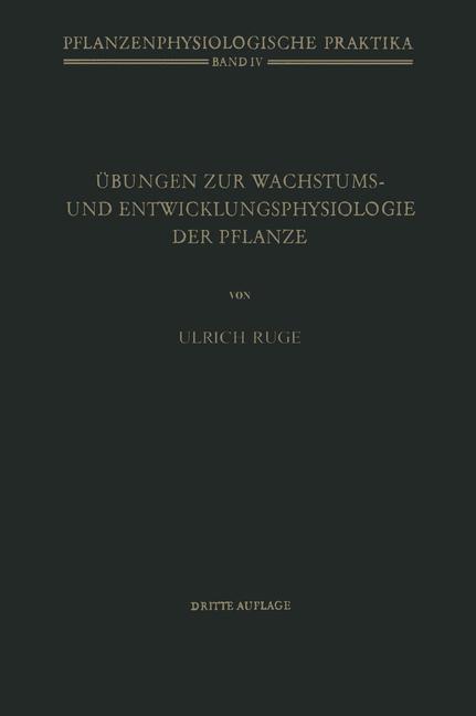 Übungen Zur Wachstums- Und Entwicklungsphysiologie Der Pflanze | Buch