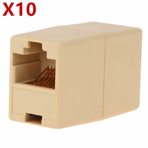 10Pcs RJ45 Female-Female Network Ethernet LAN Connector Adapter Coupler Extender - Picture 1 of 2