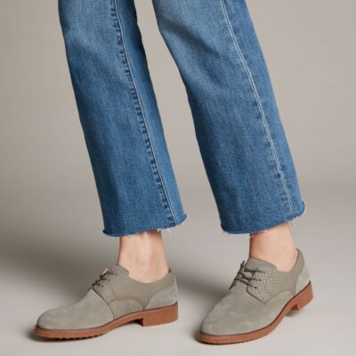 Clarks Ladies Griffin Lane Sage Suede Lace Up Shoes UK Size D EU 42  UK