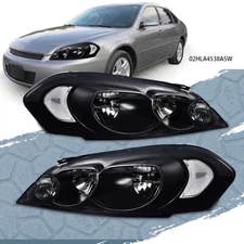 Pair Headlights Bumper Lamps Smoke Lens Black Housing Fit For Chevy Impala 06-16