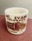 Vintage Souvenir Mug Federal White Milk Glass Coffee Cup Mt. Evans Colorado MCM