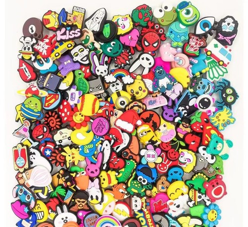 30/50/100pc Croc Charms Mega Value Bundle Random Mix Shoe Charms Cartoon Tool UK - Picture 3 of 12