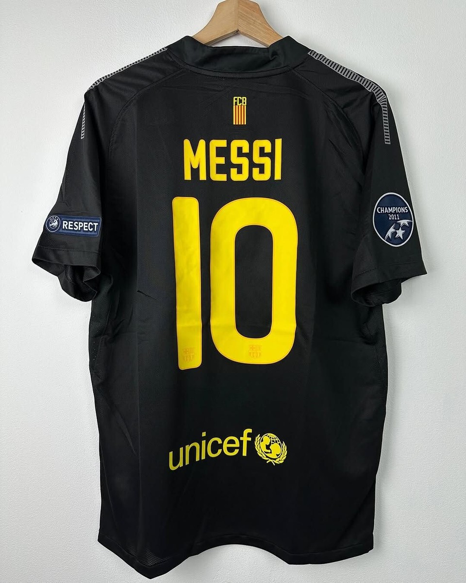 FC Barcelona 2011-2012 Leo Messi UCL black retro soccer