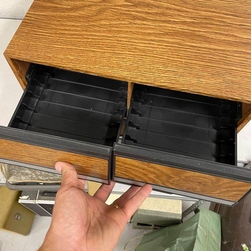 Pair 2 VTG VHS Tape Holders Organizers Drawers Each Holds 24 Tapes