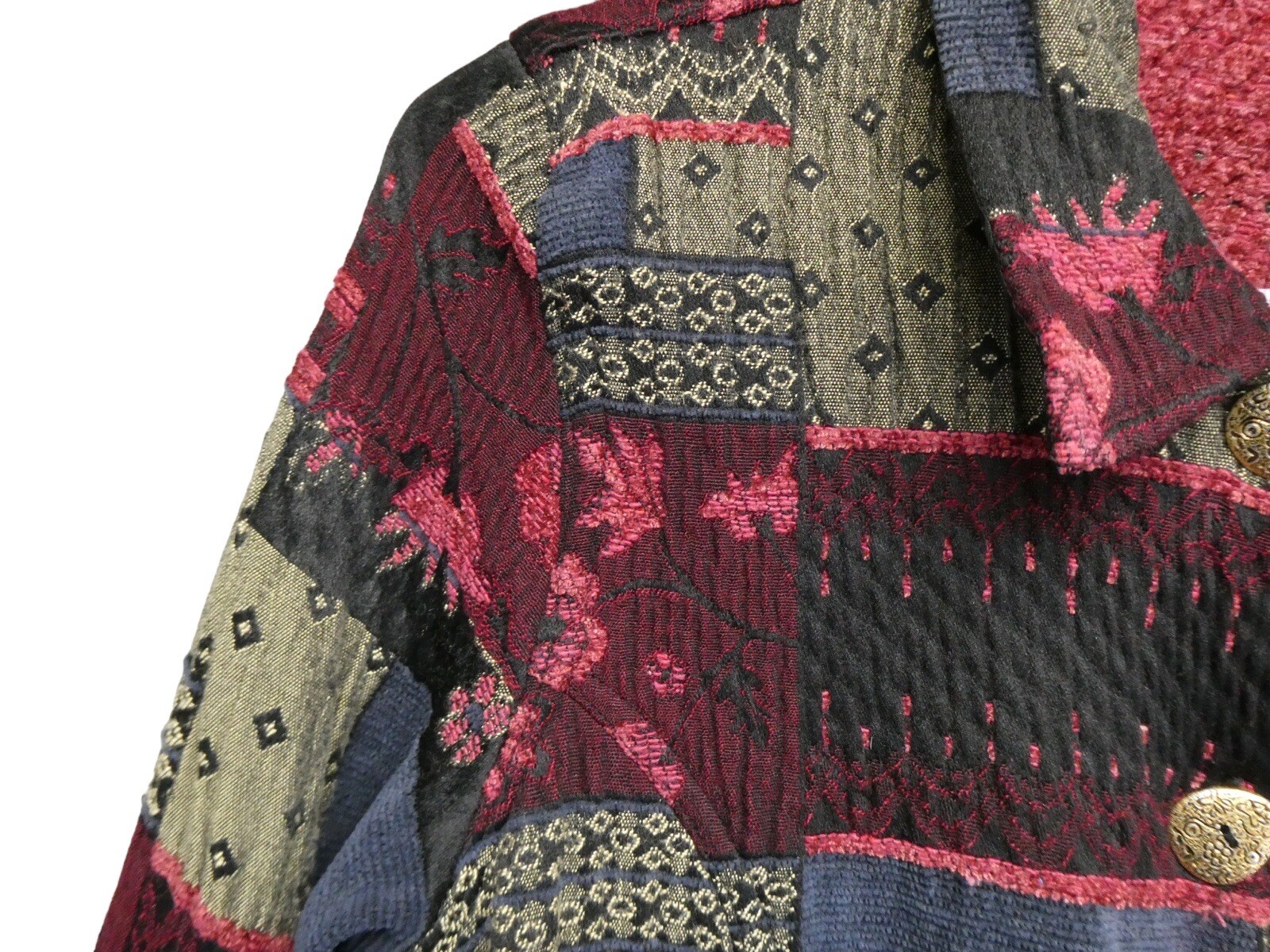 TravelSmith Patchwork Textured Jacket Button Fron… - image 7
