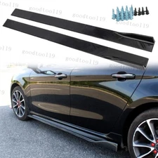 Gloss Black Side Skirts Splitter Extension For Honda Civic SI EX LX Coupe Sedan