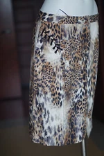 Betu Sport Animal Print Skirt 10 Cheetah Leaopard Stretch Knit Novelty Rare