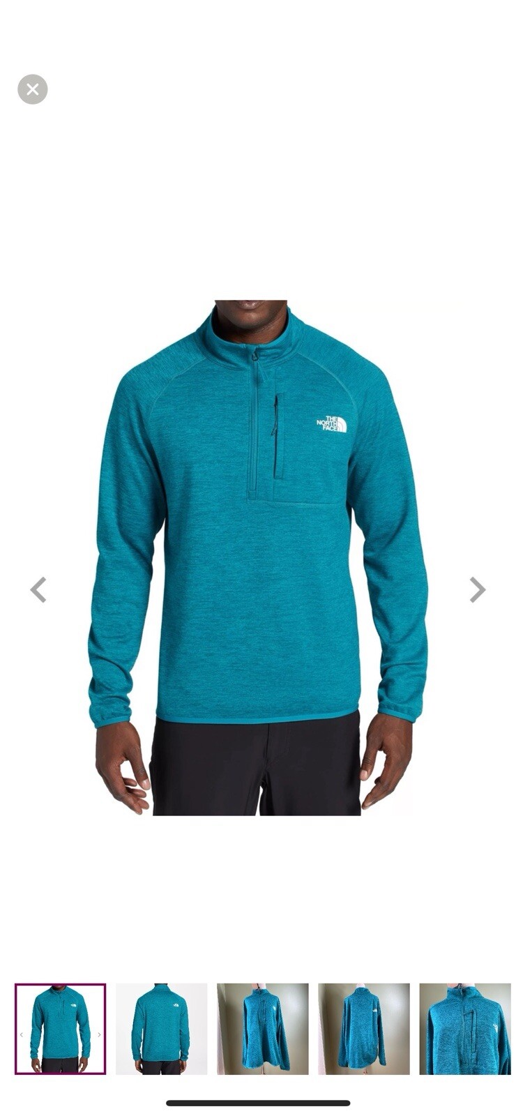 NWT! The North Face Men’s Canyonlands Teal 1/2 Zip Fleece Pullover Sweater-SZ XL