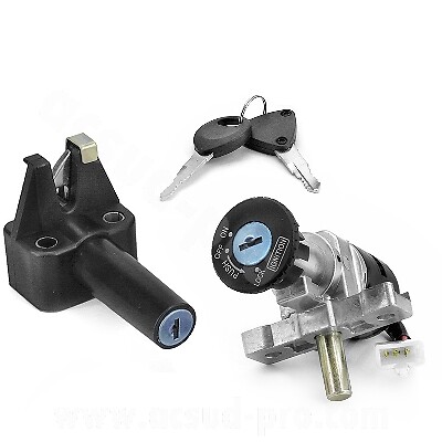 Kit De Serrure D'allumage Complète Pour Scooter Kymco Vitality 50 & Yup 50 - Avec 2 Clés Neuves