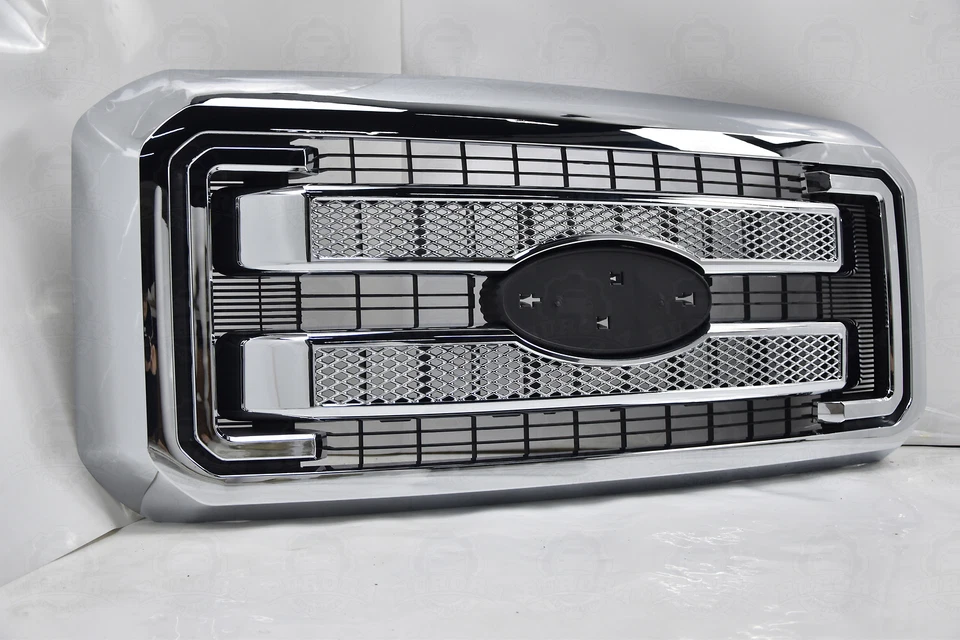 Parrilla delantera cromada para Ford F250 F-250 F350 F450 Super Duty Platinum 2011-2016 Foto 2 de 4