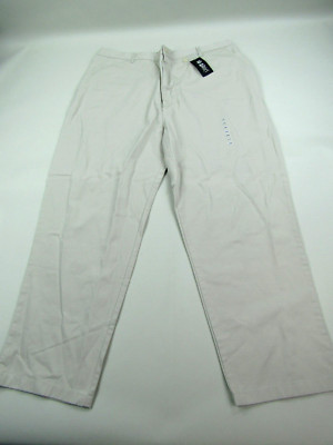 PBX Basics Khaki Pants Women 24W Stretch Elastic Waist Zip Pockets Work Wear NWT
