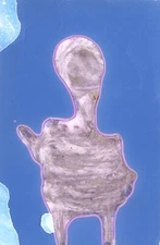 Tonito Original ACEO painting.Unique ATC fine art.Organic realism.Figure.020