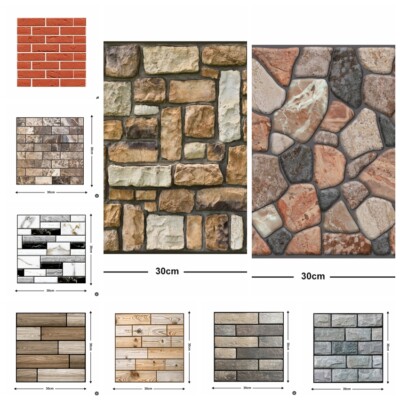 Tile Brick Wall Sticker Waterproof Panel Wallpaper Self-adhesive 10/20Pcs PVC 3D