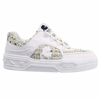 Karl Lagerfeld Paris Womens Colden Sneakers Fashion Shoes, White
