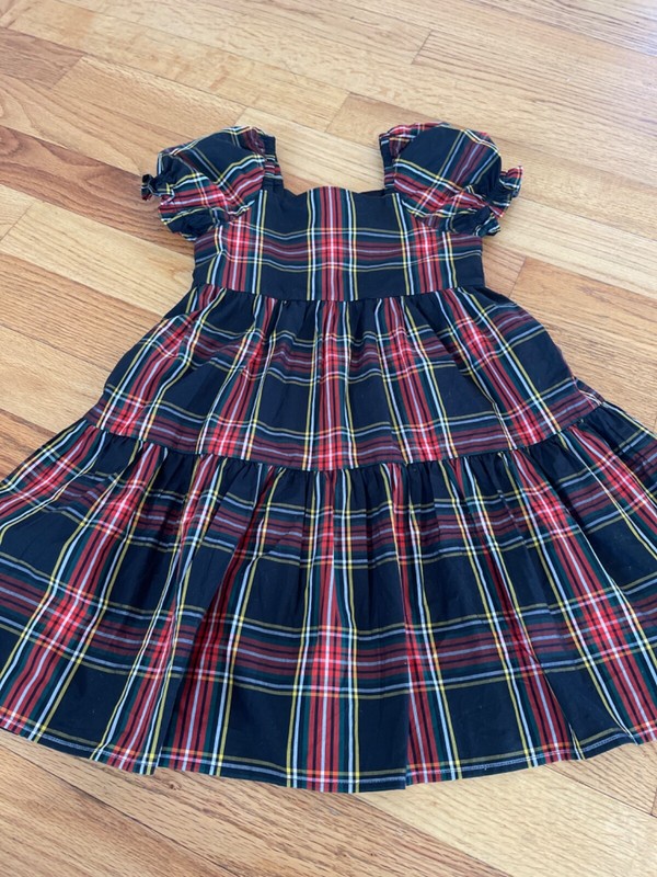 Crewcuts Girls Black Plaid Dress Size 7