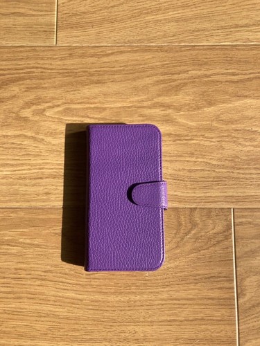 Étui portefeuille pour iPhone 14 Pro couleur lavande en cuire véritable grainé - Afbeelding 3 van 5
