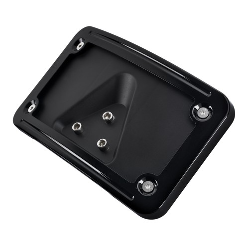 Black Curved Laydown License Plate Mount Bracket For Harley Sportster Softail - Picture 17 of 19