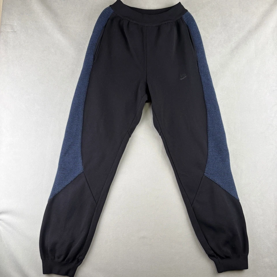 Pantalones de punto Nike Lab para hombre S negros azules texturizados cómodos elásticos hechos en Italia 2015 Foto 2 de 4