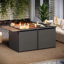LAUSAINT HOME 64in  50,000 BTU Gas Fire Pit Table for Outside Patio, Propane