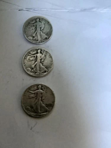 3x1940's walking Liberty half Dollars good dates not junk
