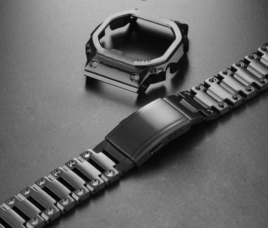 For Casio G-SHOCK DW5600 GWM5610 Mod Kit Case Cover Watch Band Strap Black