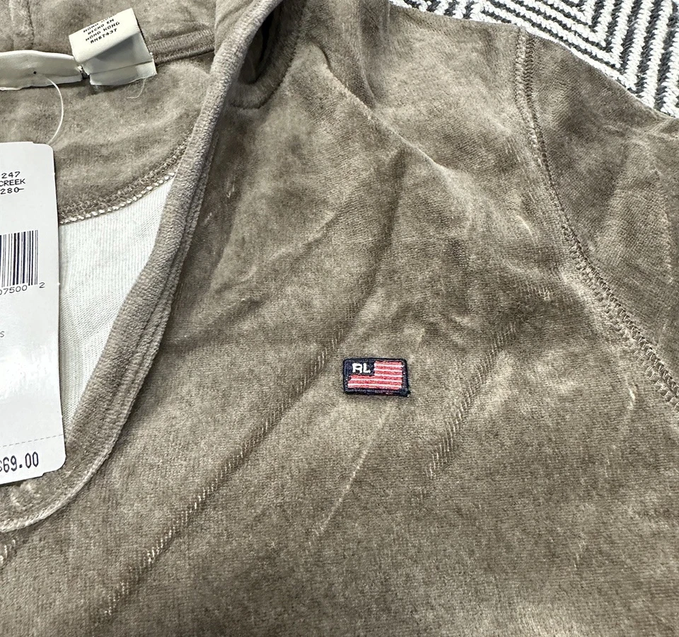 Nuevo Conjunto de Chándal Ralph Lauren Para Mujer M Marrón Terciopelo Conjunto de Salón Y2K Polo Jeans Foto 2 de 4