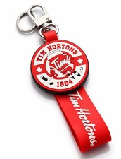 Tim Hortons Silicone Hockey Keychain 1964 Logo Red White NWT TimShop Canada