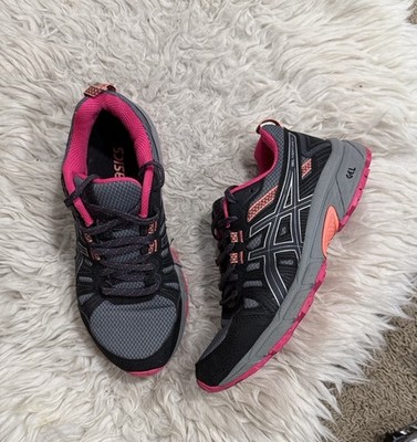 Asics Gel-Venture 7 Trail Running Shoes Women's Size 6.5 Wide Grey Pink 1012A477