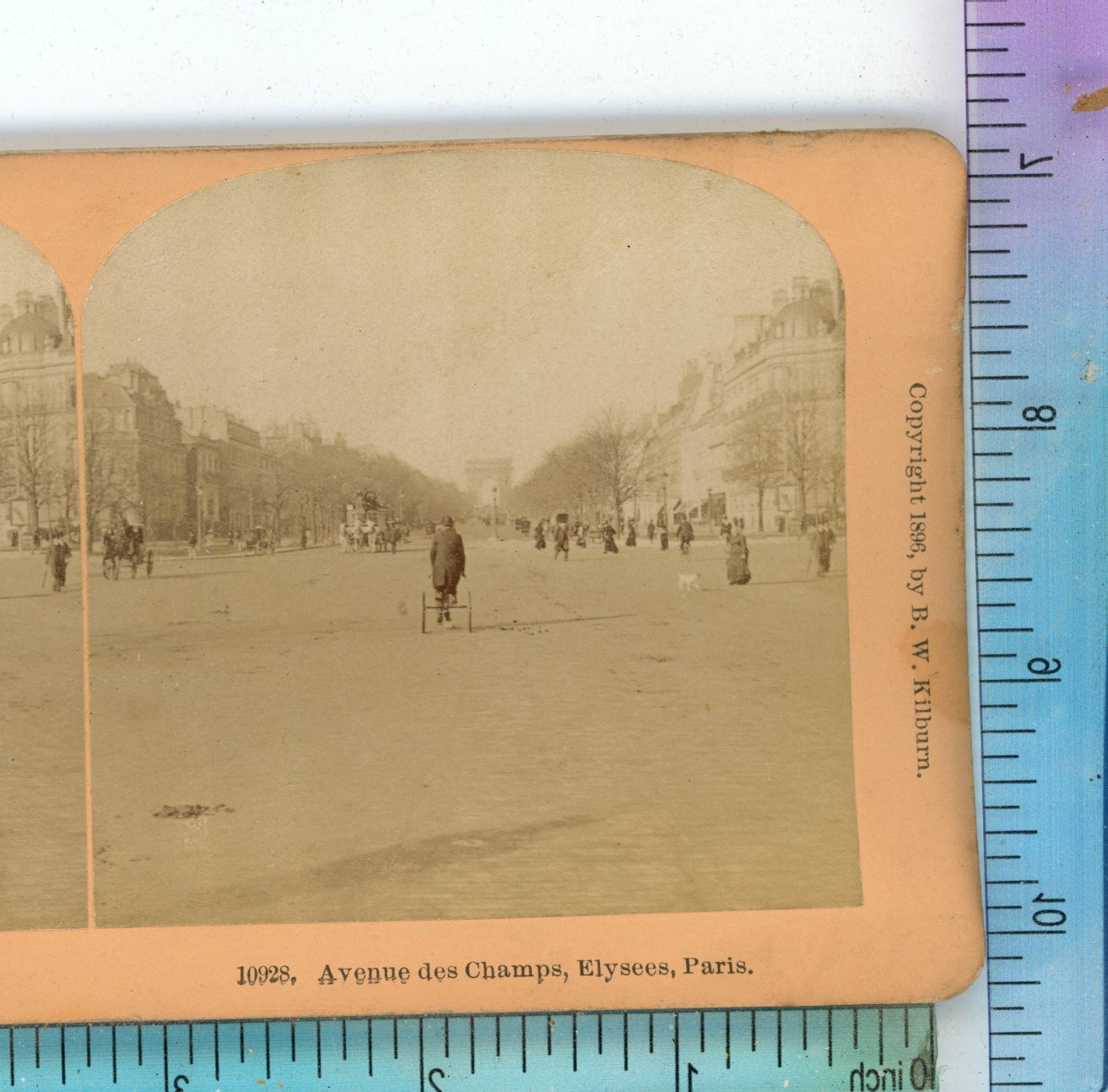 Avenue des Champs Elysees Paris France B.W. Kilburn Stereoview
