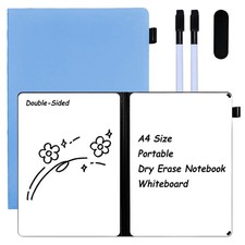 Portable White Board Dry Erase Notebook, Double Sided Folding Whiteboards wit...