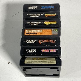 Donkey Kong Zaxxon Q*bert 7 ColecoVision Game Lot Mixed Brands 1980s